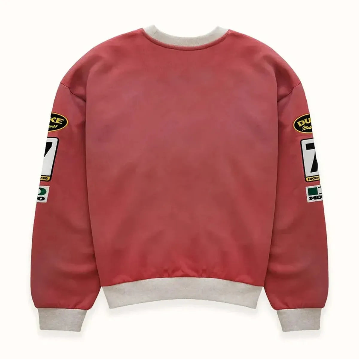 Duke + Dexter DR4 Racing Patch Sweatshirt in Red and Oat