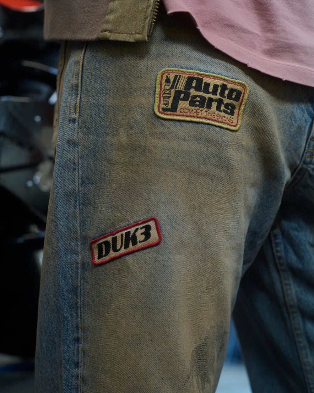 Duke + Dexter DR4 Trackside Washed Denim Blue Jeans