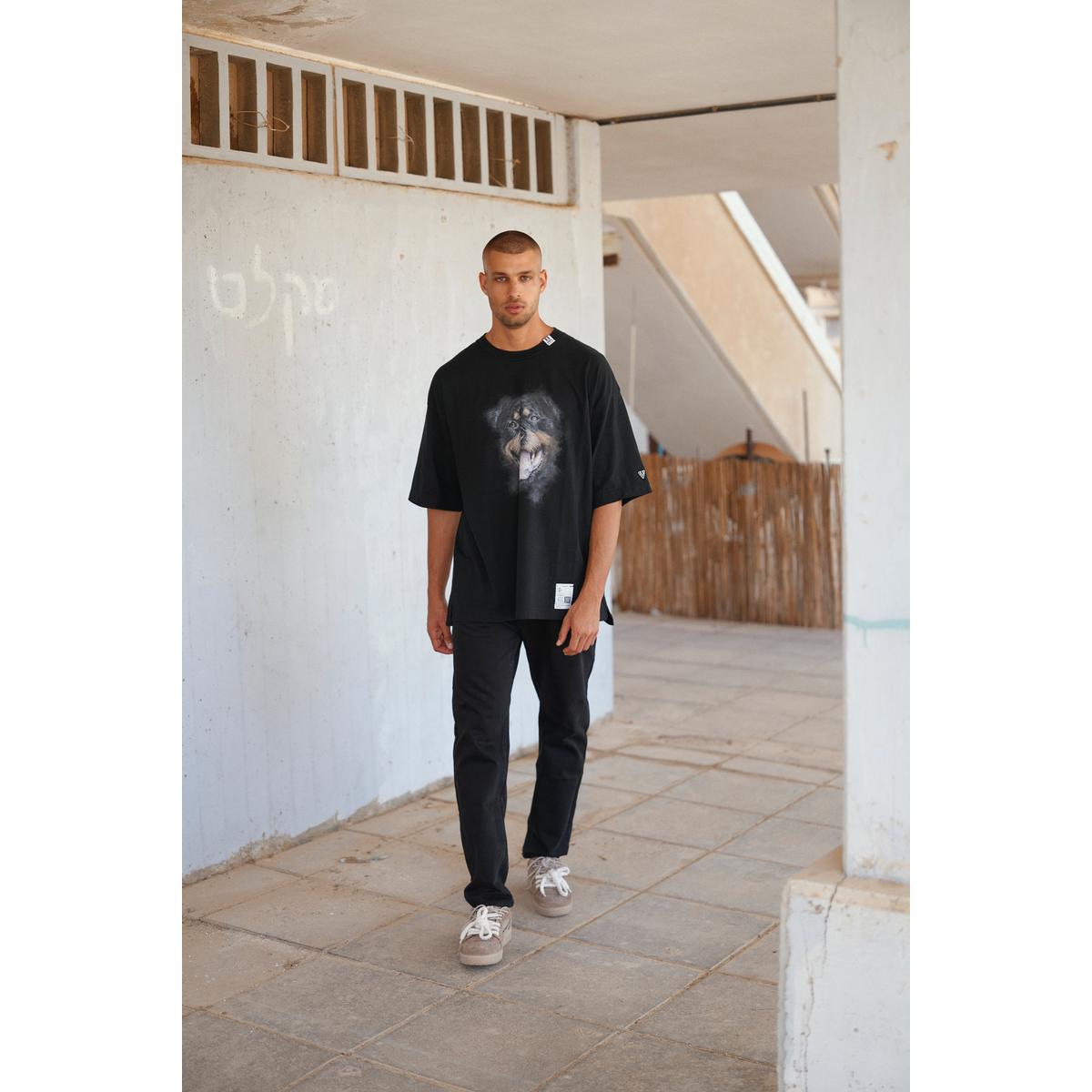 Maison Mihara Black Dog Printed T-shirt