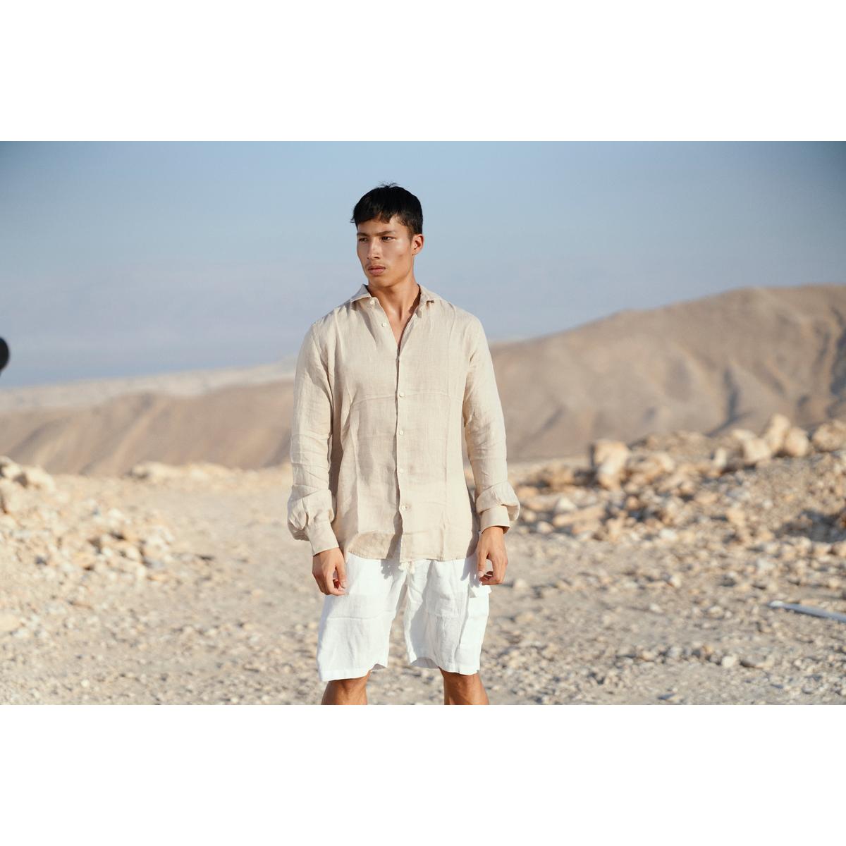 MC2 Marseille Jr White Linen Bermuda