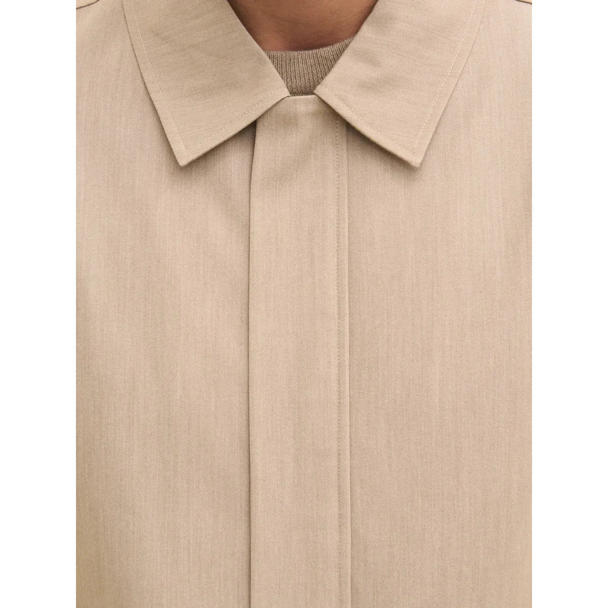 NOBL Danyal Collared Linen Jacket Beige