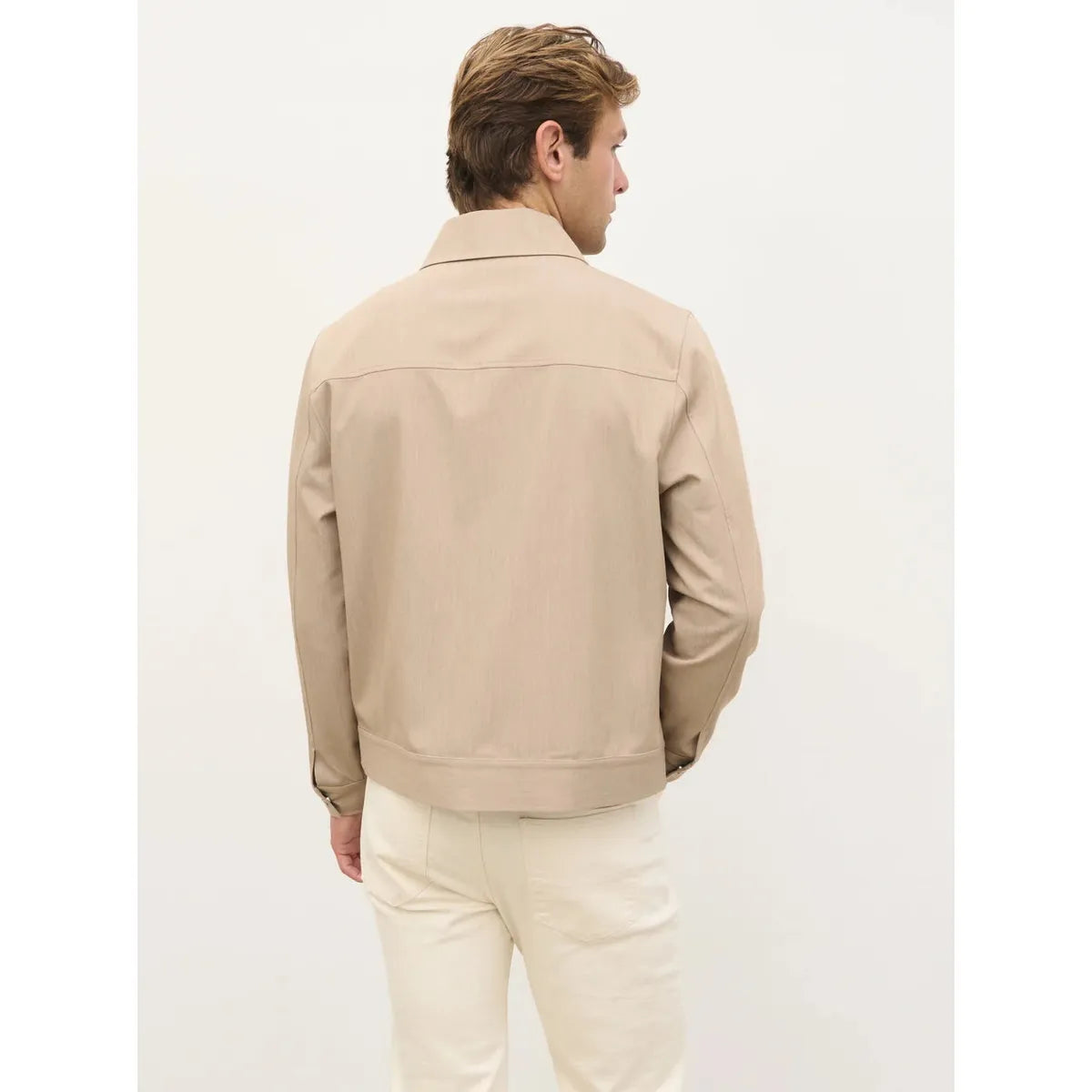 NOBL Danyal Collared Linen Jacket Beige