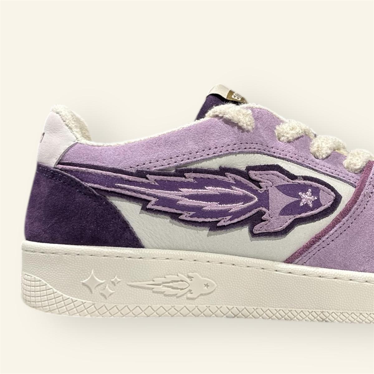 Enterprise Japan X Mr Something EGG Rocket Sneakers In Orchidea/Lilla/Bianco Suede and Nubuck