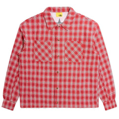 Diet Starts Monday Crinkled Flannel Shirt in Red and White