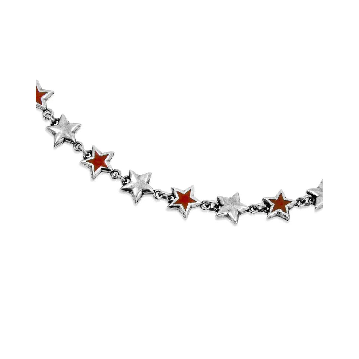 Twojeys Red Enameled Stars Necklace