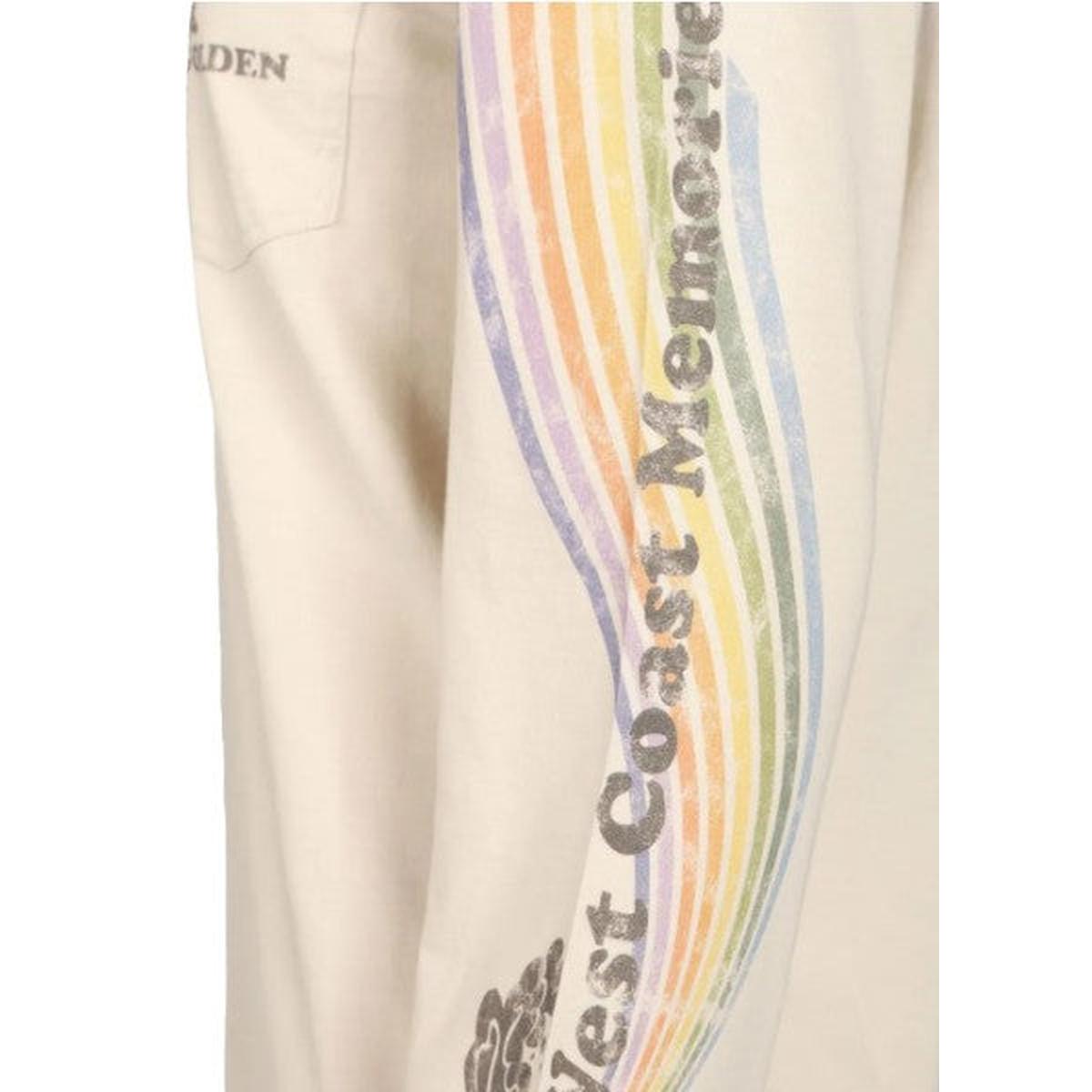 Golden Goose Long Sleeve T-Shirt in Dark Heritage Off-White with Multicolor Print