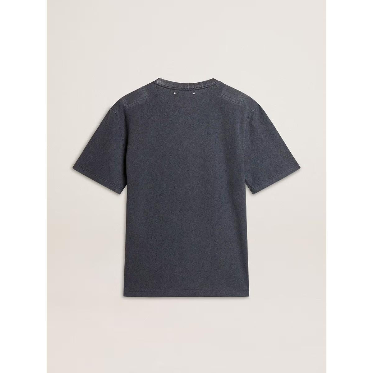 Golden Goose Blue T-shirt With White Print
