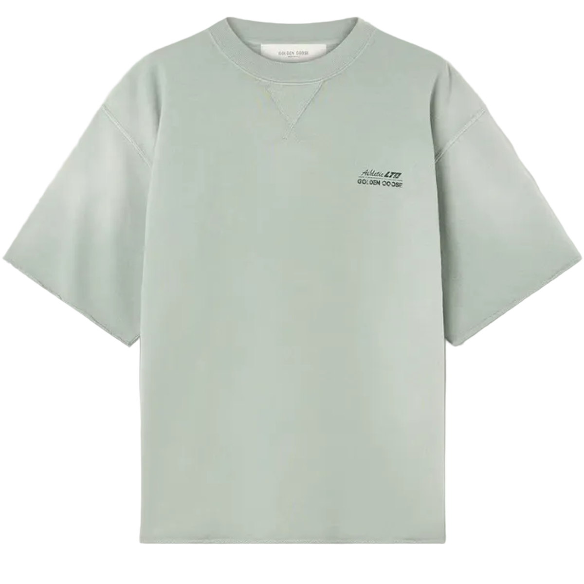 Golden Goose Embroidered Short Sleeve Sweatshirt in Green