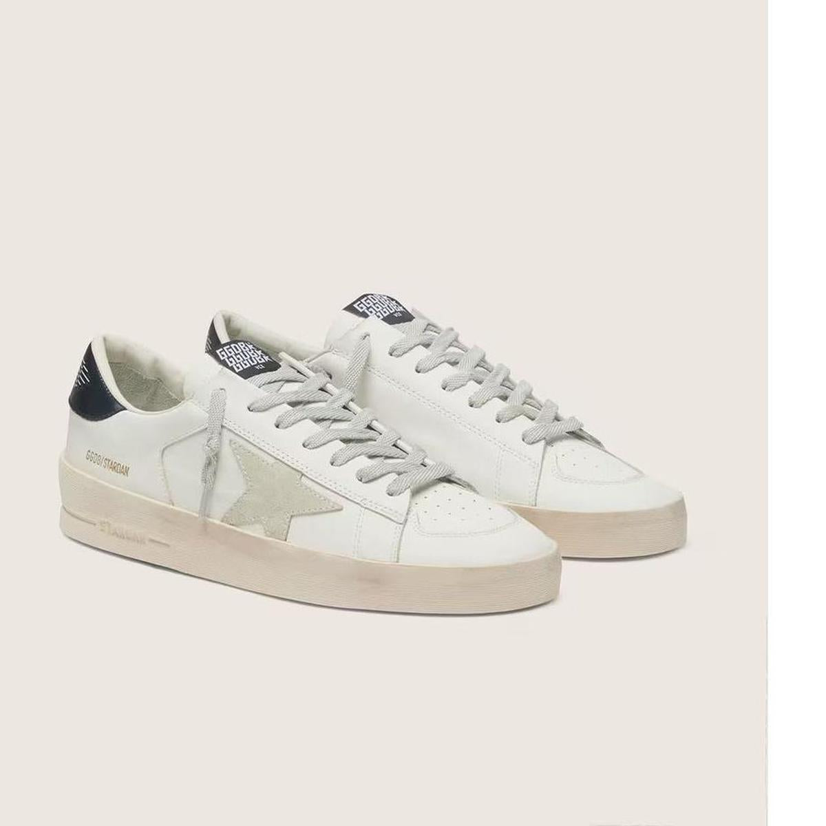 Golden Goose Stardan Sneakers in Ice Grey and Navy