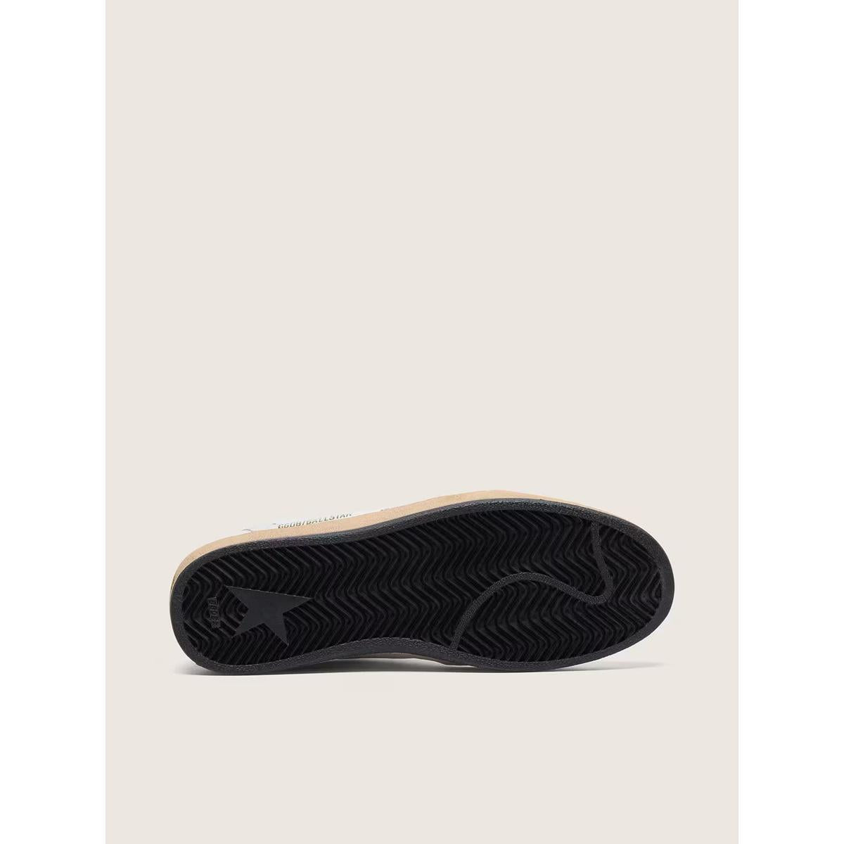Golden Goose Ballstar Nappa Leather Sneakers in White and Silver with a Glitter Star