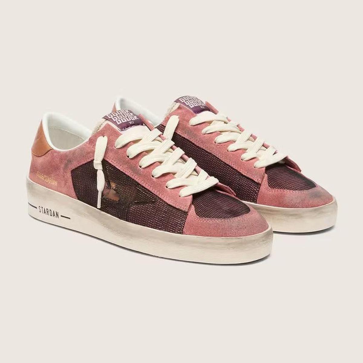 Golden Goose Stardan Sneakers in Pink and Beige