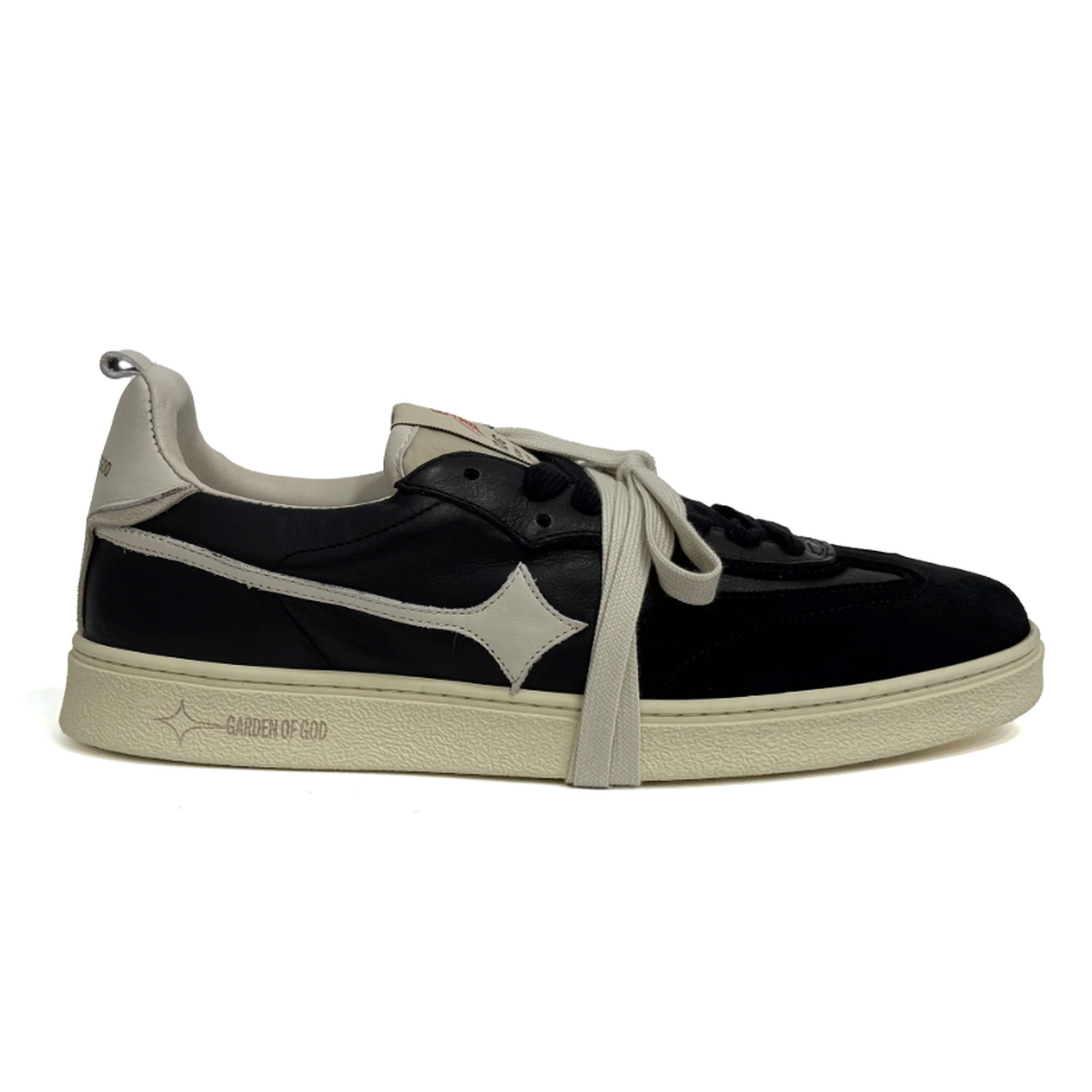 Garden Of God Earth Leather Sneakers in Black Off White