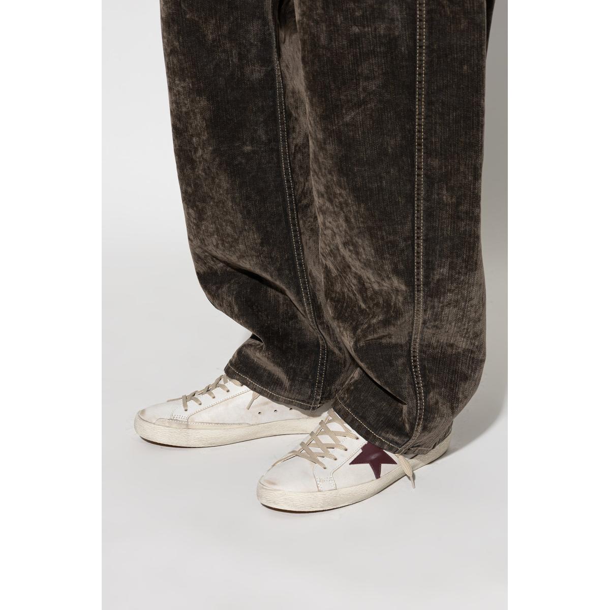 Golden Goose White/Red Super-Star Sneakers