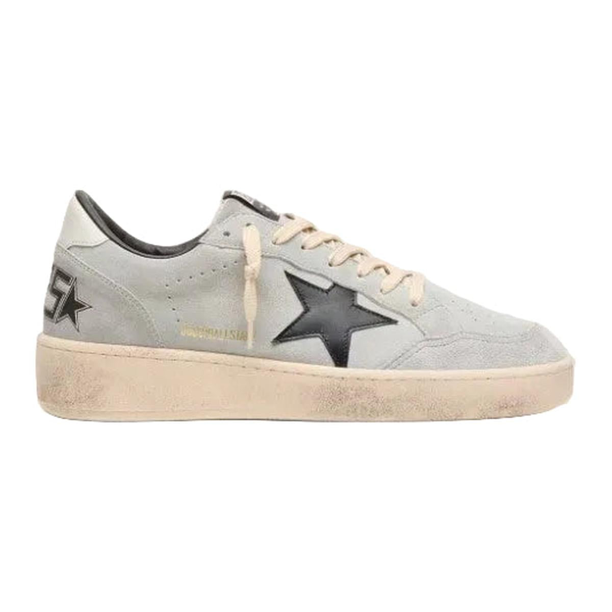 Golden Goose Ballstar Suede and Leather Sneakers in Grey, Black and Cream