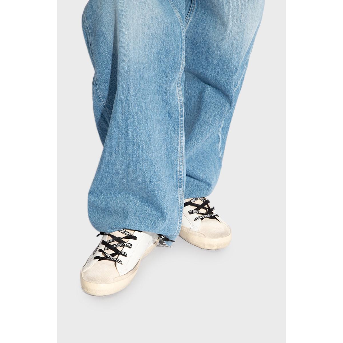 Golden Goose Super-Star Leather and Suede Sneakers in White, Silver, Gold and Black