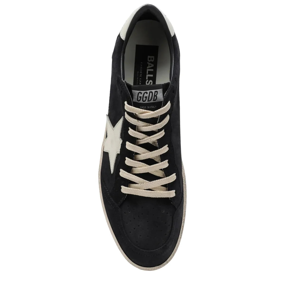 Golden Goose Dark blue/white Ball Star sneakers in suede and leather