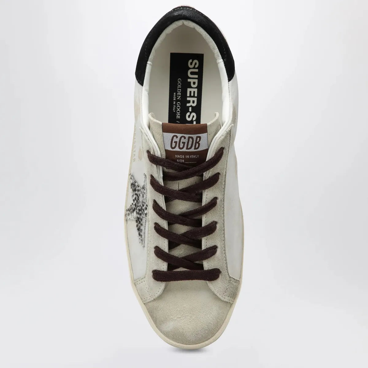 Golden Goose Super-Star sneakers in white with animal-print star