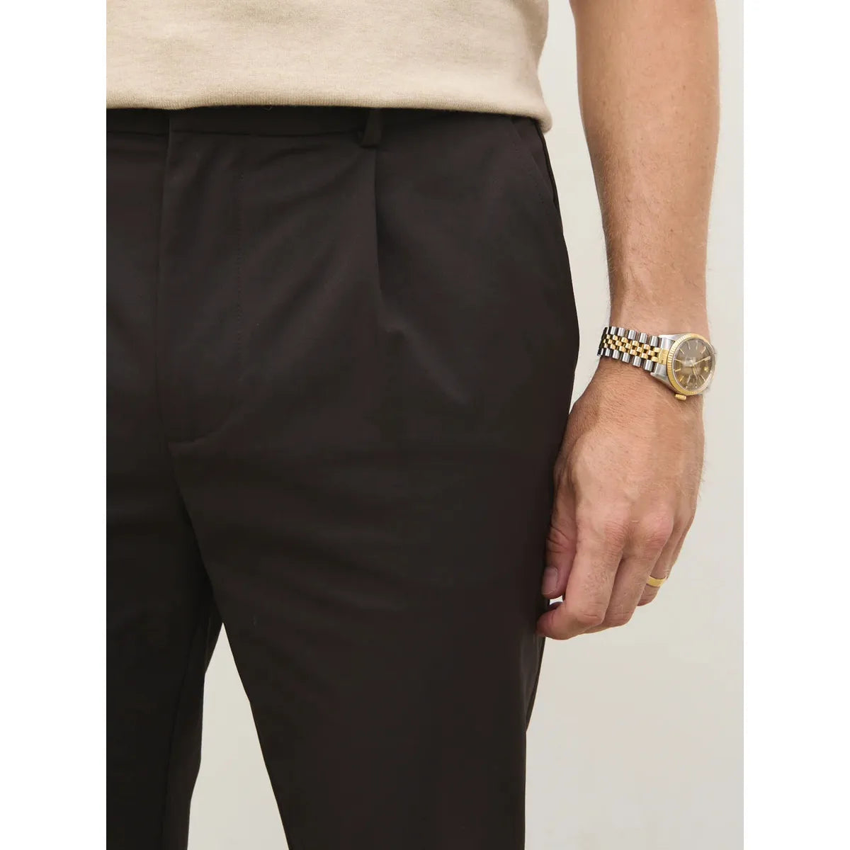 NOBL Grayson Smart Chino Trousers Brown