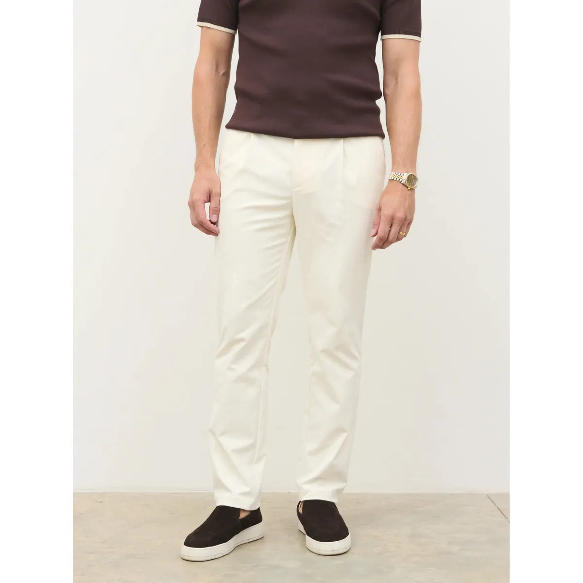 NOBL Grayson Smart Chino Trousers Stone