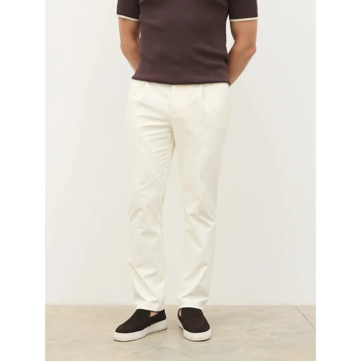 NOBL Grayson Smart Chino Trousers Stone