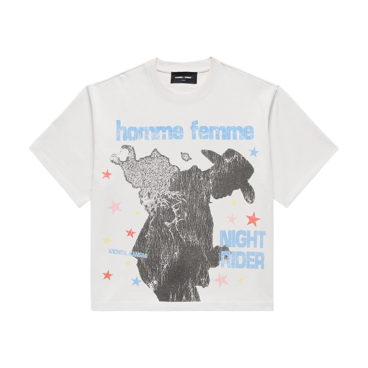 Homme + Femme Ride Night Rider White Cropped T-shirt