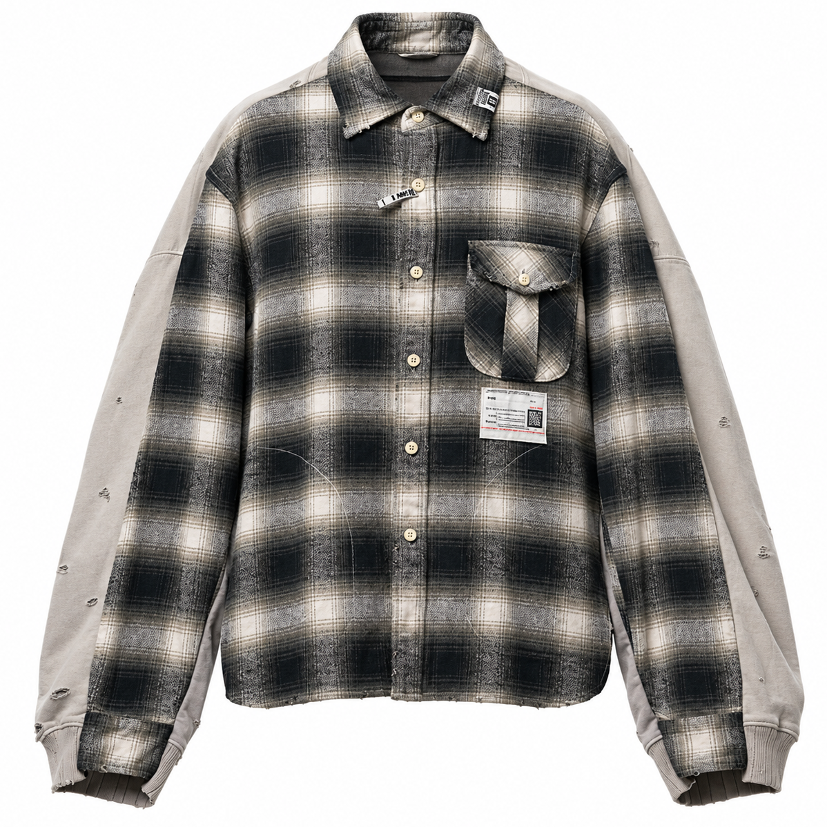 Maison Mihara Yasuhiro Front-Back Combined Check Shirt