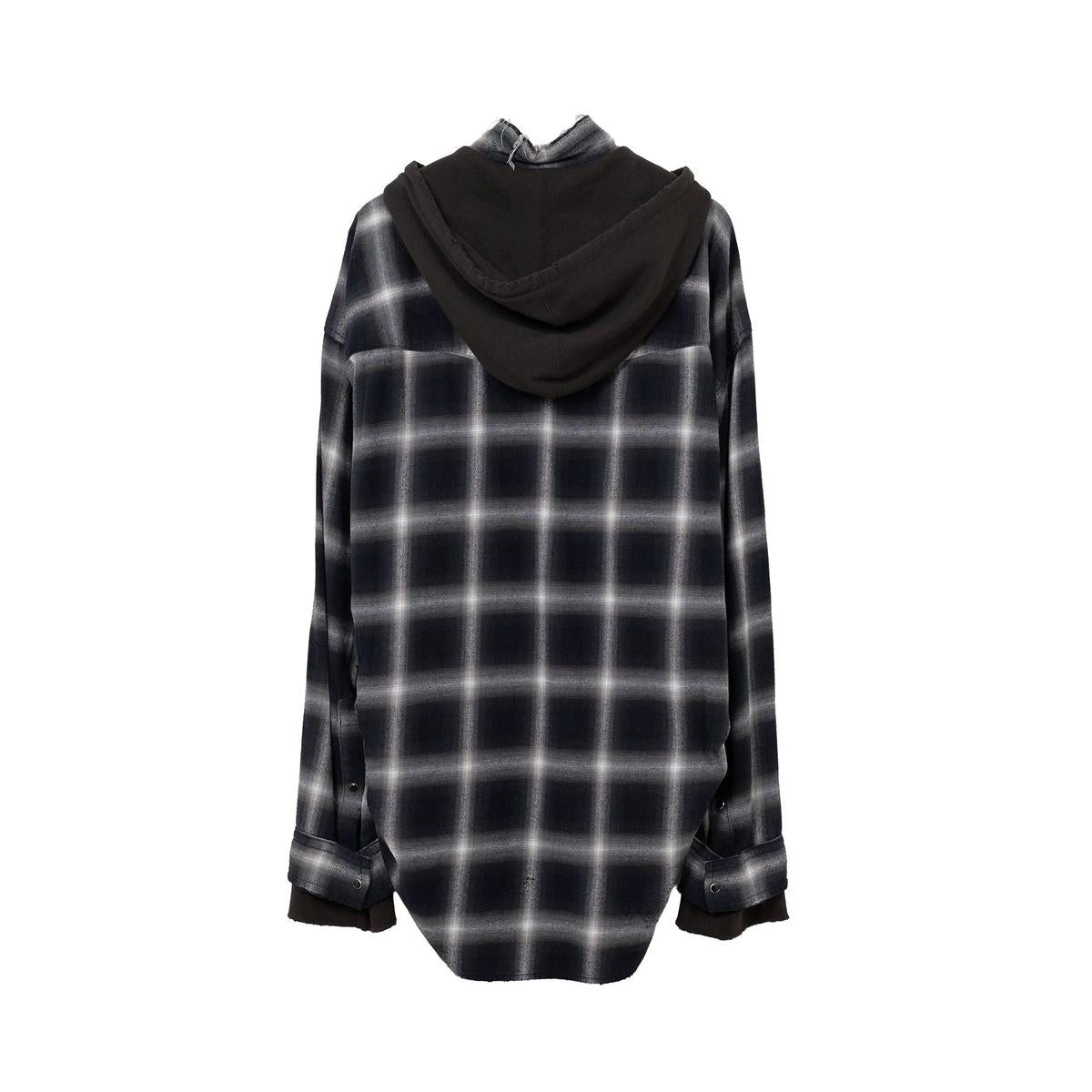 Maison Mihara Hoodie Combine Checkered Shirt