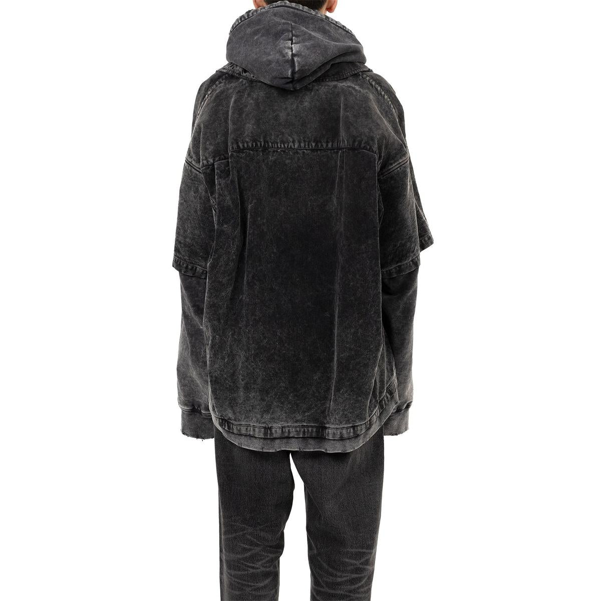 Maison Mihara Corduroy Hooded Layered Shirt