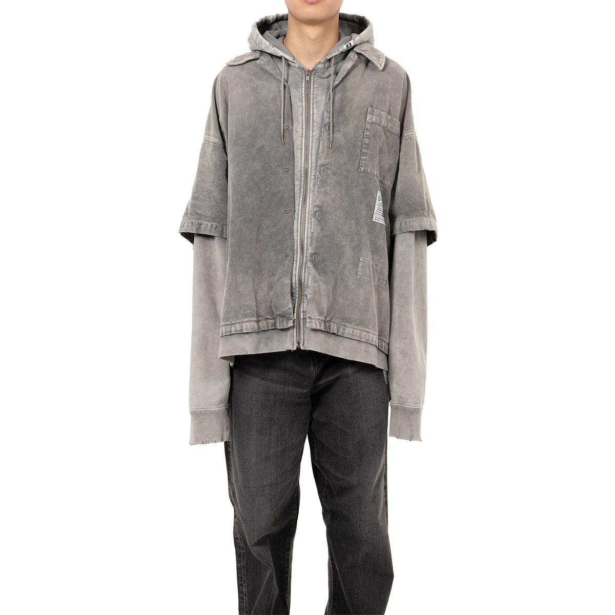 Maison Mihara Corduroy Hooded Layered Shirt