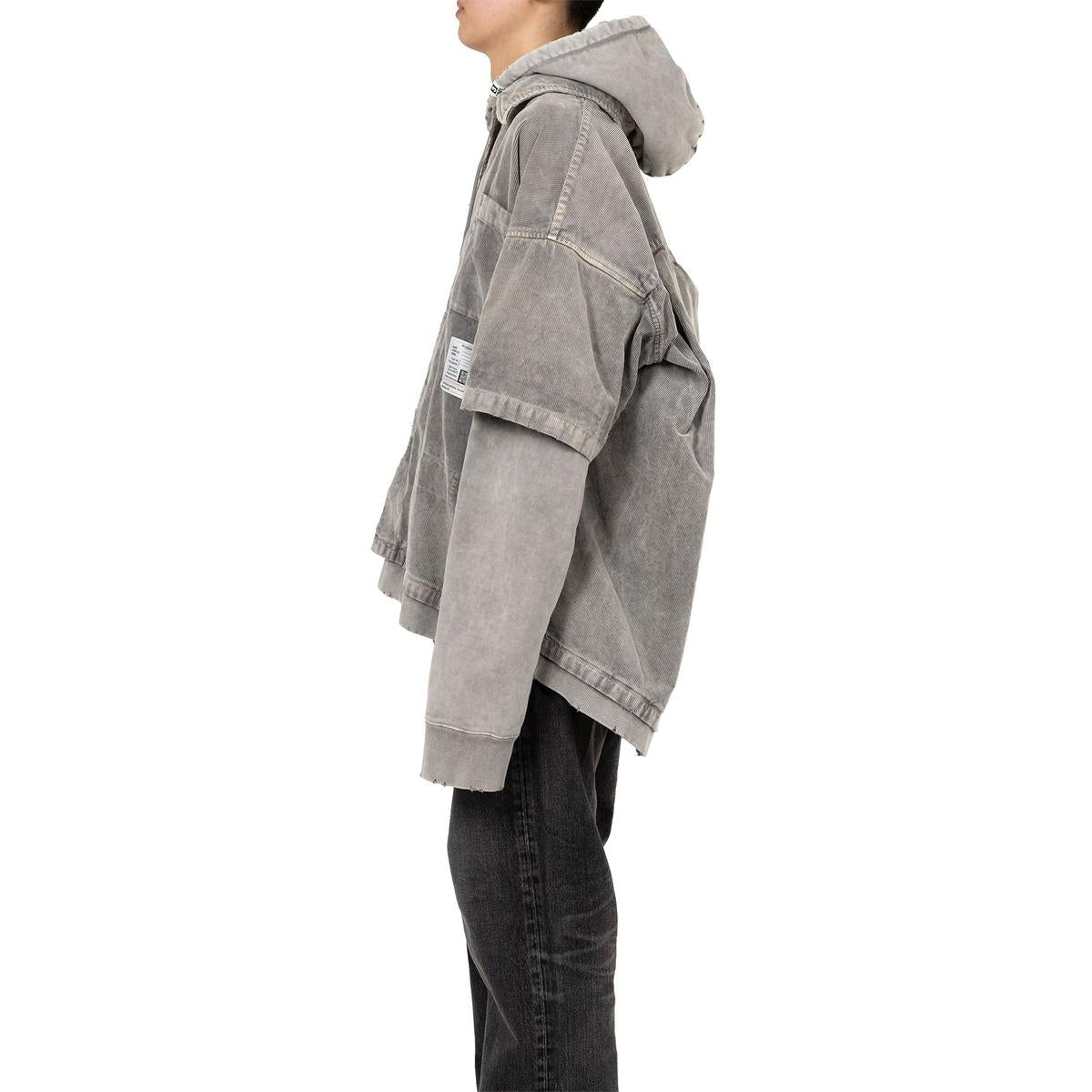 Maison Mihara Corduroy Hooded Layered Shirt