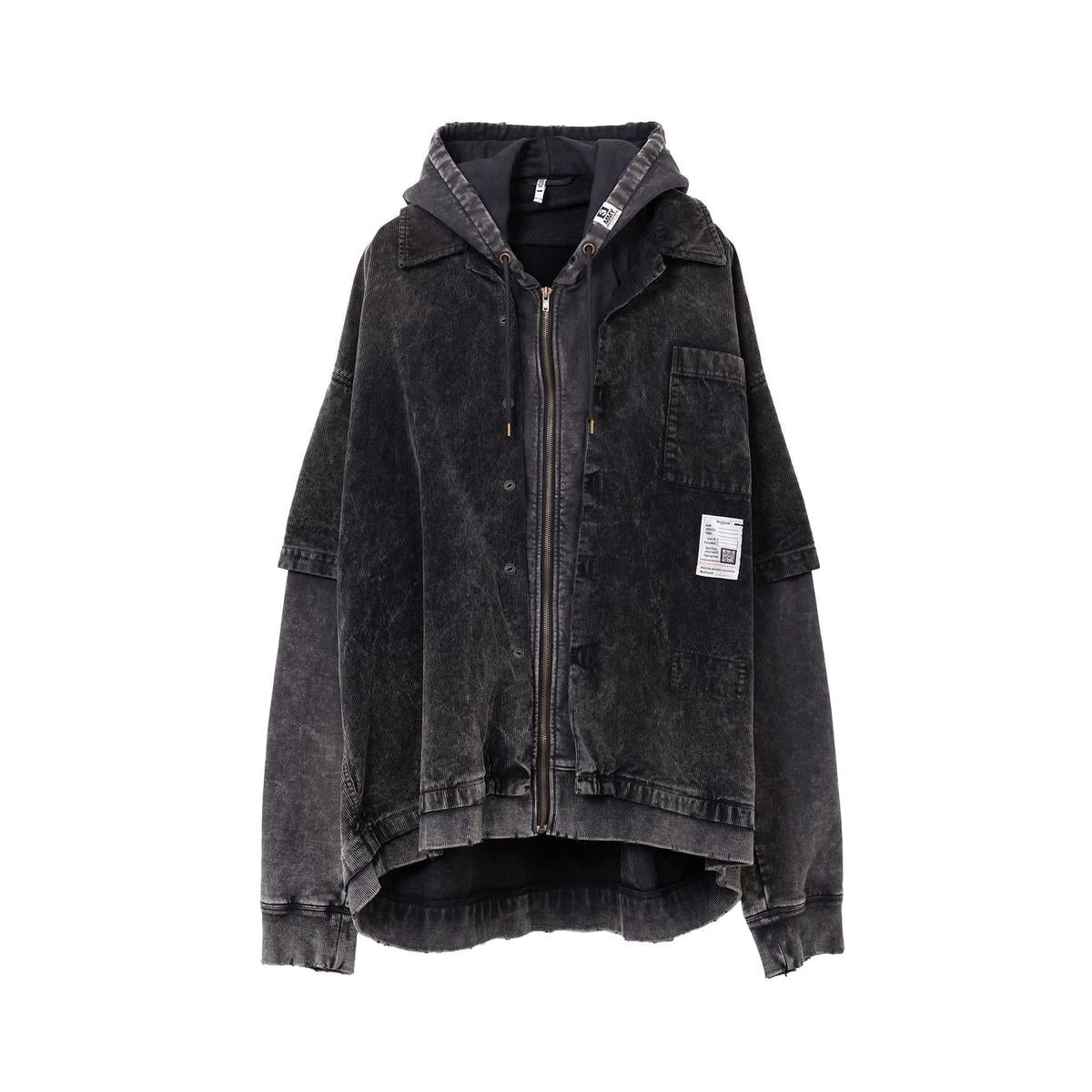 Maison Mihara Corduroy Hooded Layered Shirt