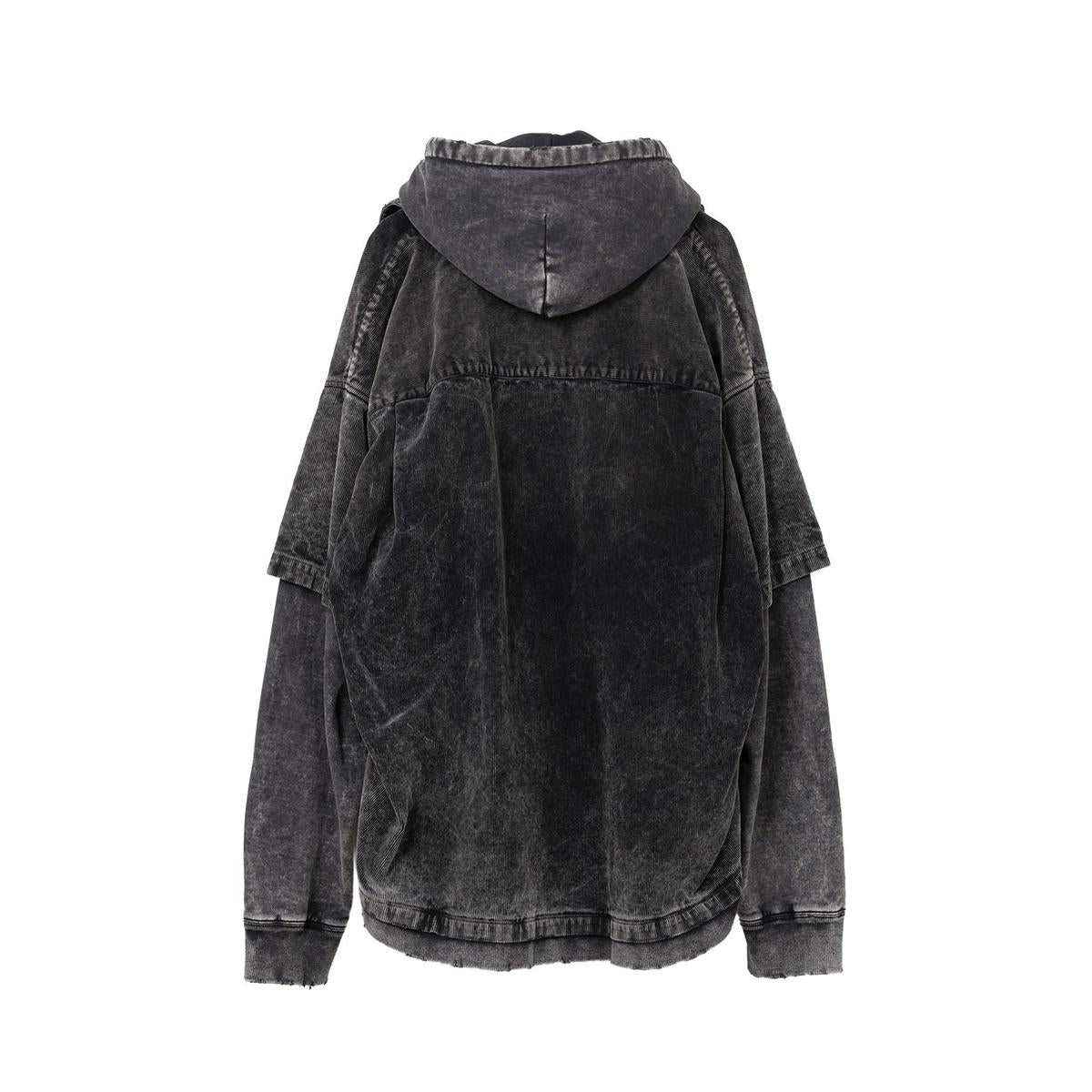 Maison Mihara Corduroy Hooded Layered Shirt