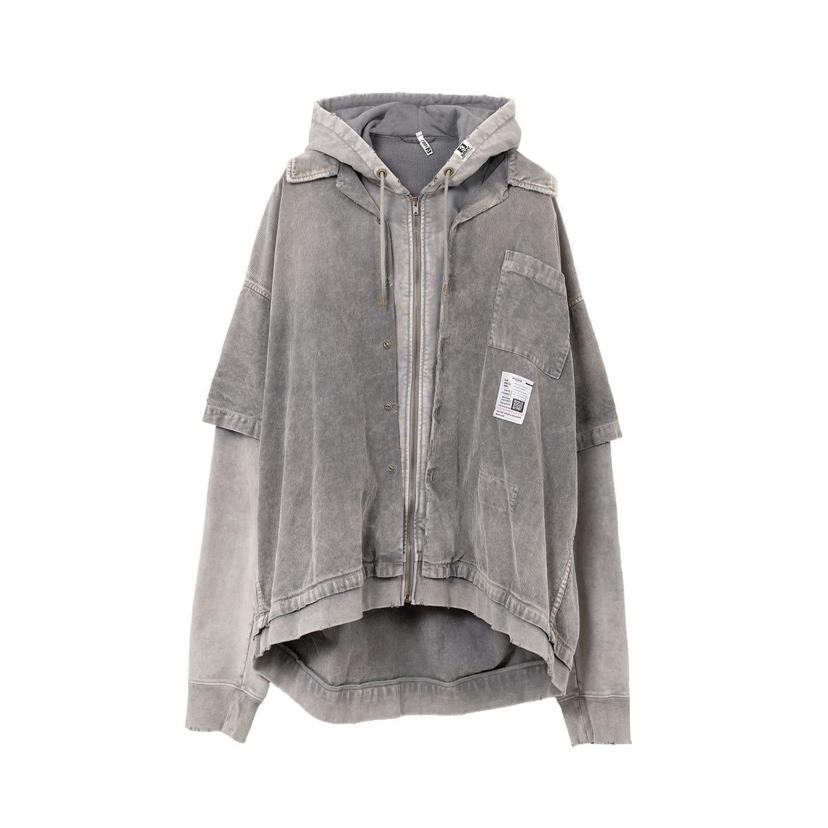 Maison Mihara Corduroy Hooded Layered Shirt