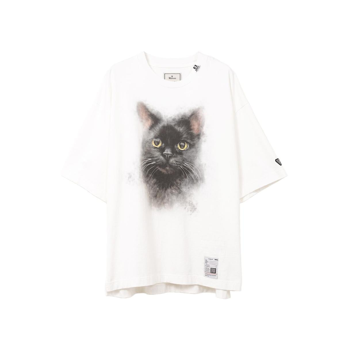 Maison Mihara White Cat Printed T-shirt