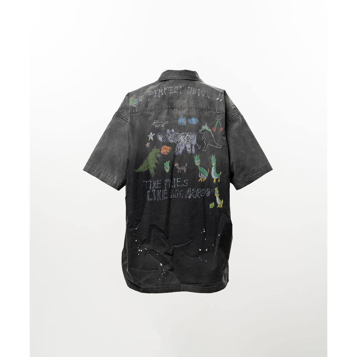 Maison Mihara Hand Drawing Print Shirt