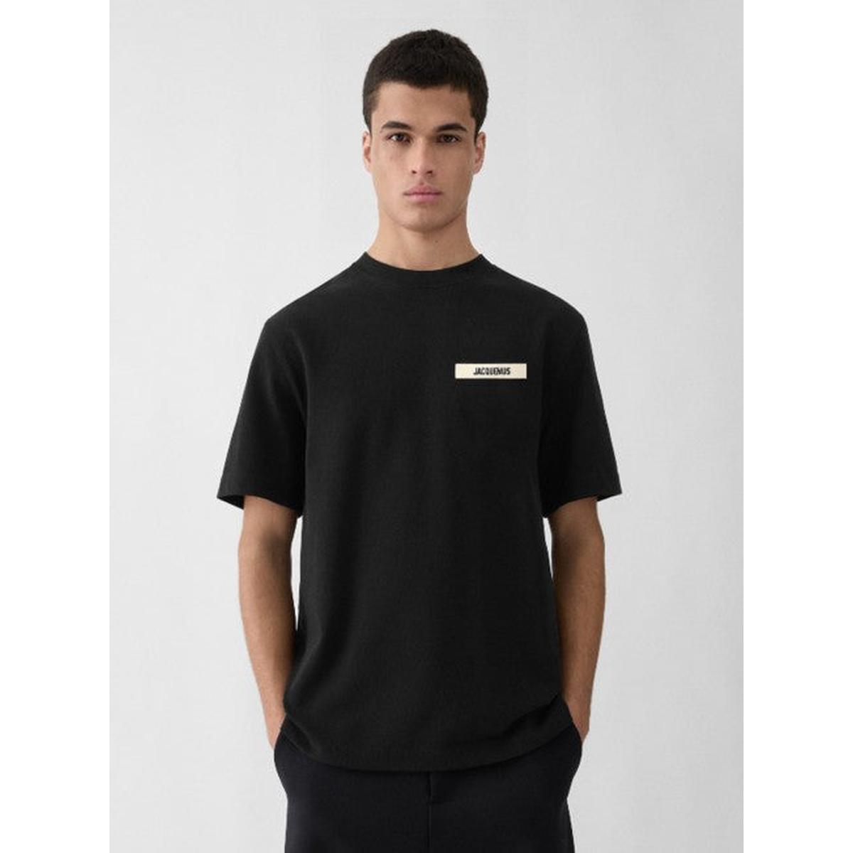 Jacquemus Grosgrain Logo T-Shirt in Black