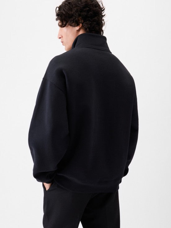 Jacquemus Gros Grain Zipped-Rollneck Sweatshirt in Black