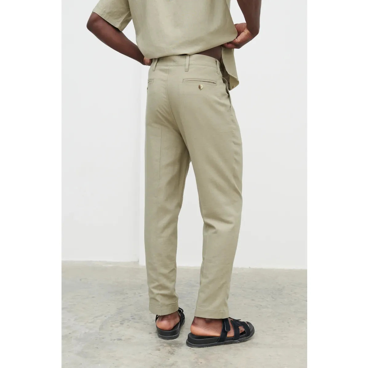 NOBL Joel Linen Trousers Olive