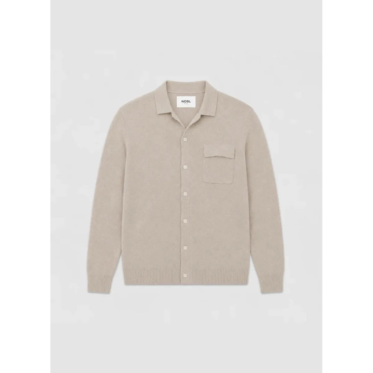 NOBL Koen Knitted Shirt Oatmeal