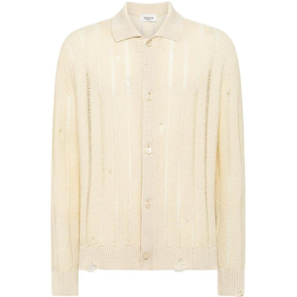 Laneus Beige Knitted Polo Shirt