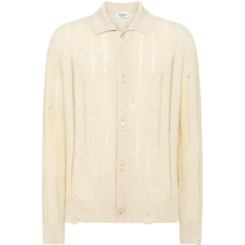 Laneus Knitted Polo Shirt in Beige