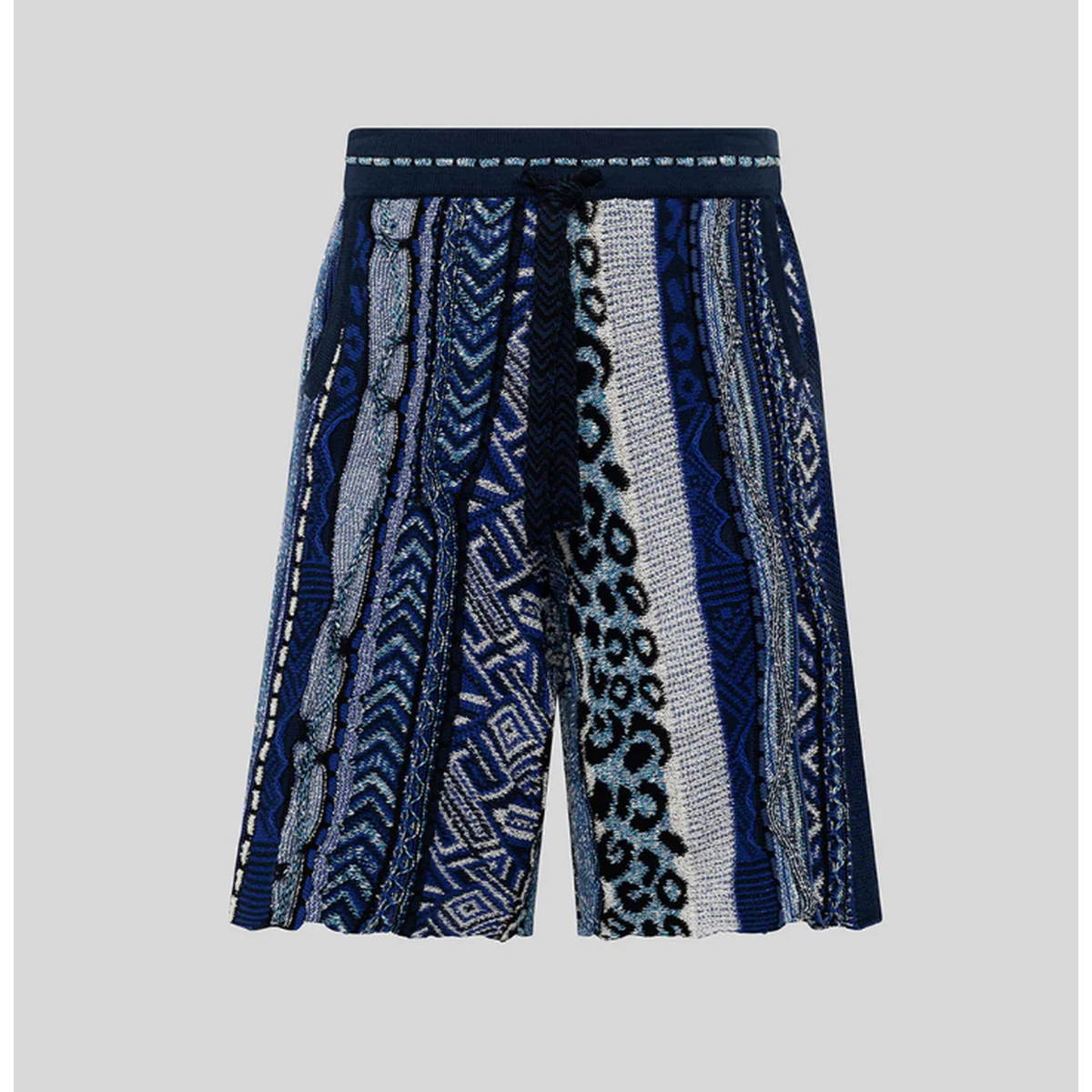 Laneus Blue Jacquard Bermuda Shorts