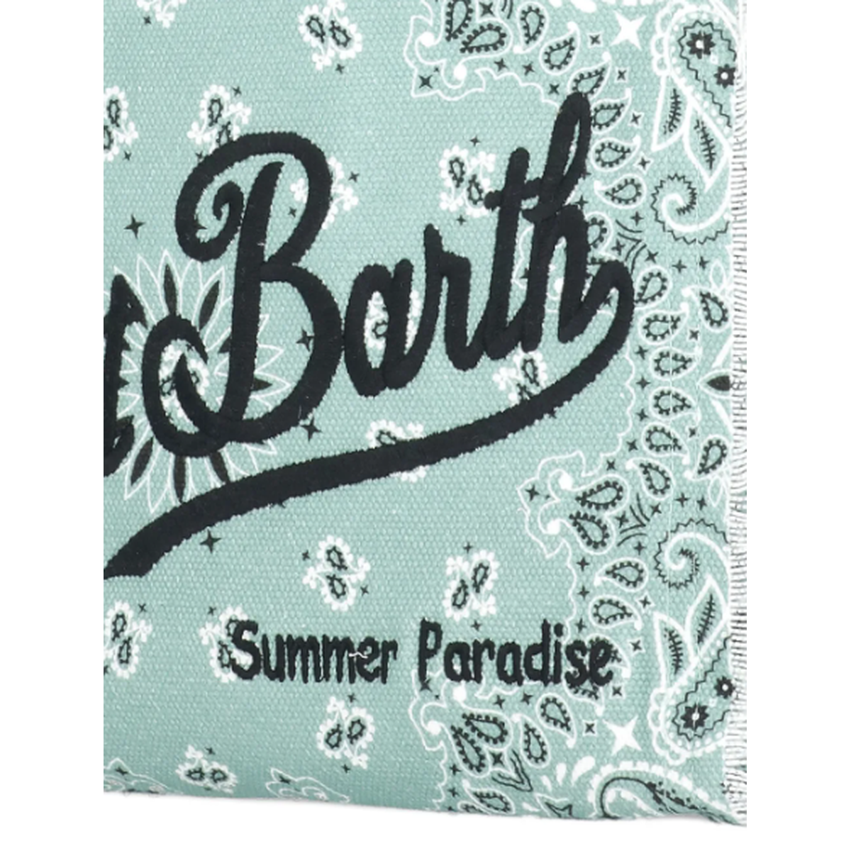 MC2 Saint Barth Colette Canvas Handag in Light Green Bandana Print