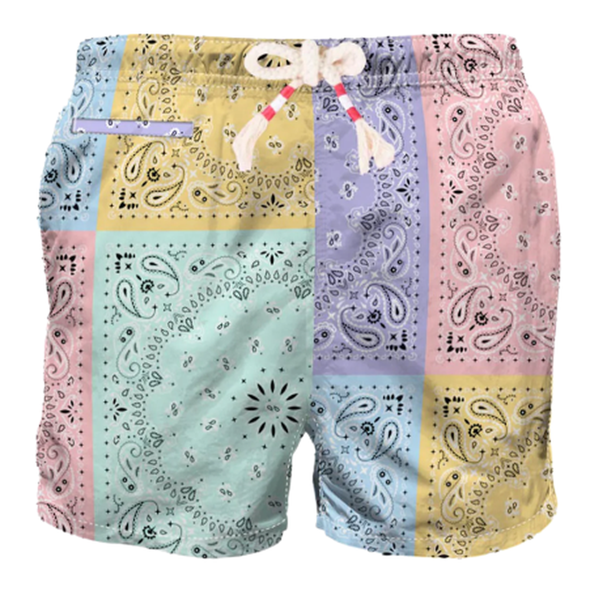 MC2 Saint Barth Caprese Swim Shorts in Colourblock Bandana Print
