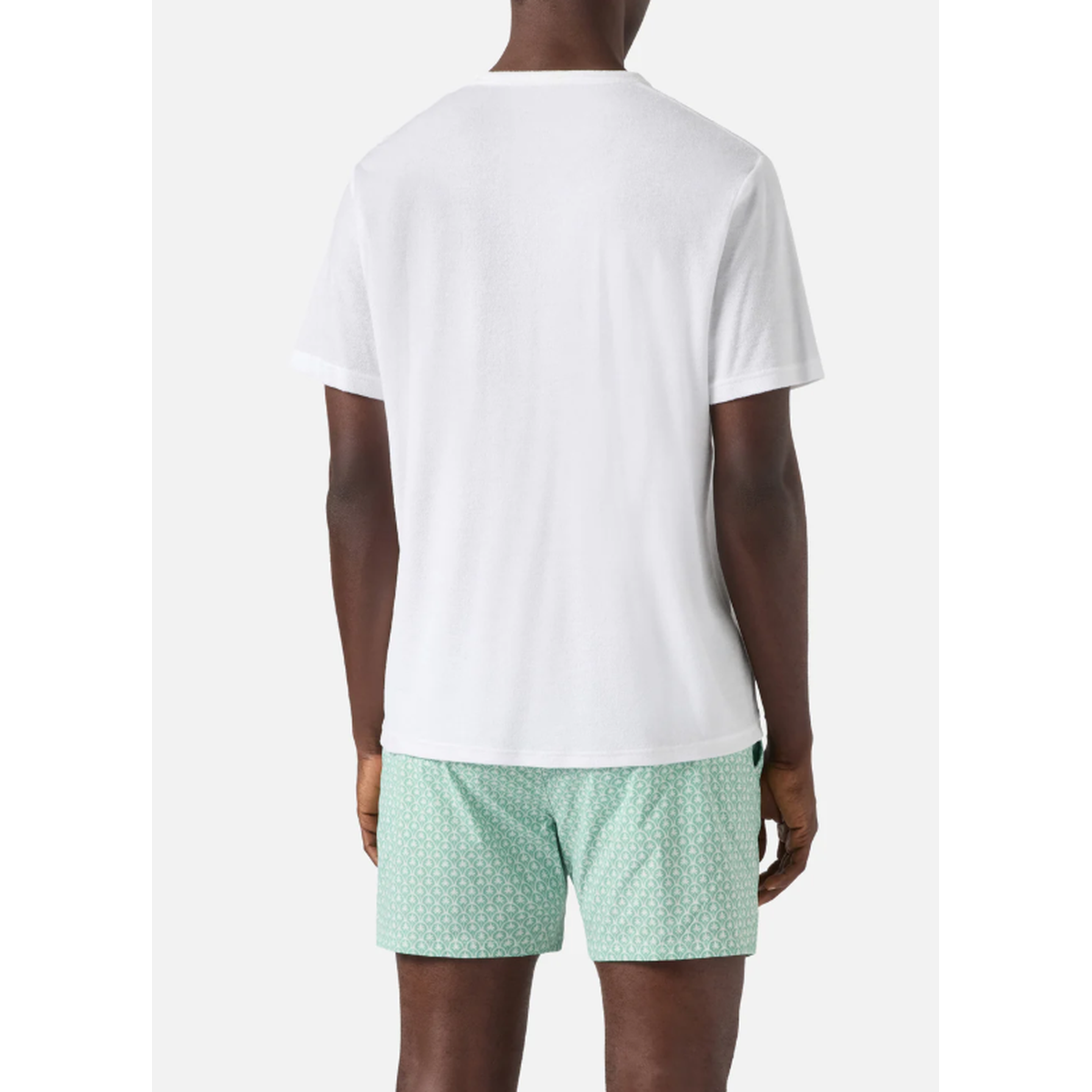 MC2 Saint Barth Gray Cotton Terry-Effect White T-Shirt With St. Barth Embroidery