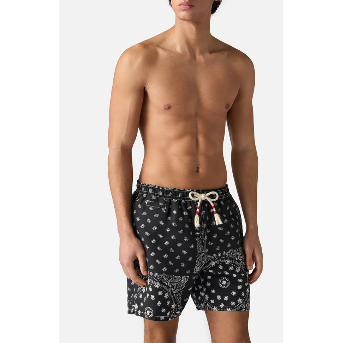 MC2 Saint Barth Caprese Swim Shorts in Black Bandana Print