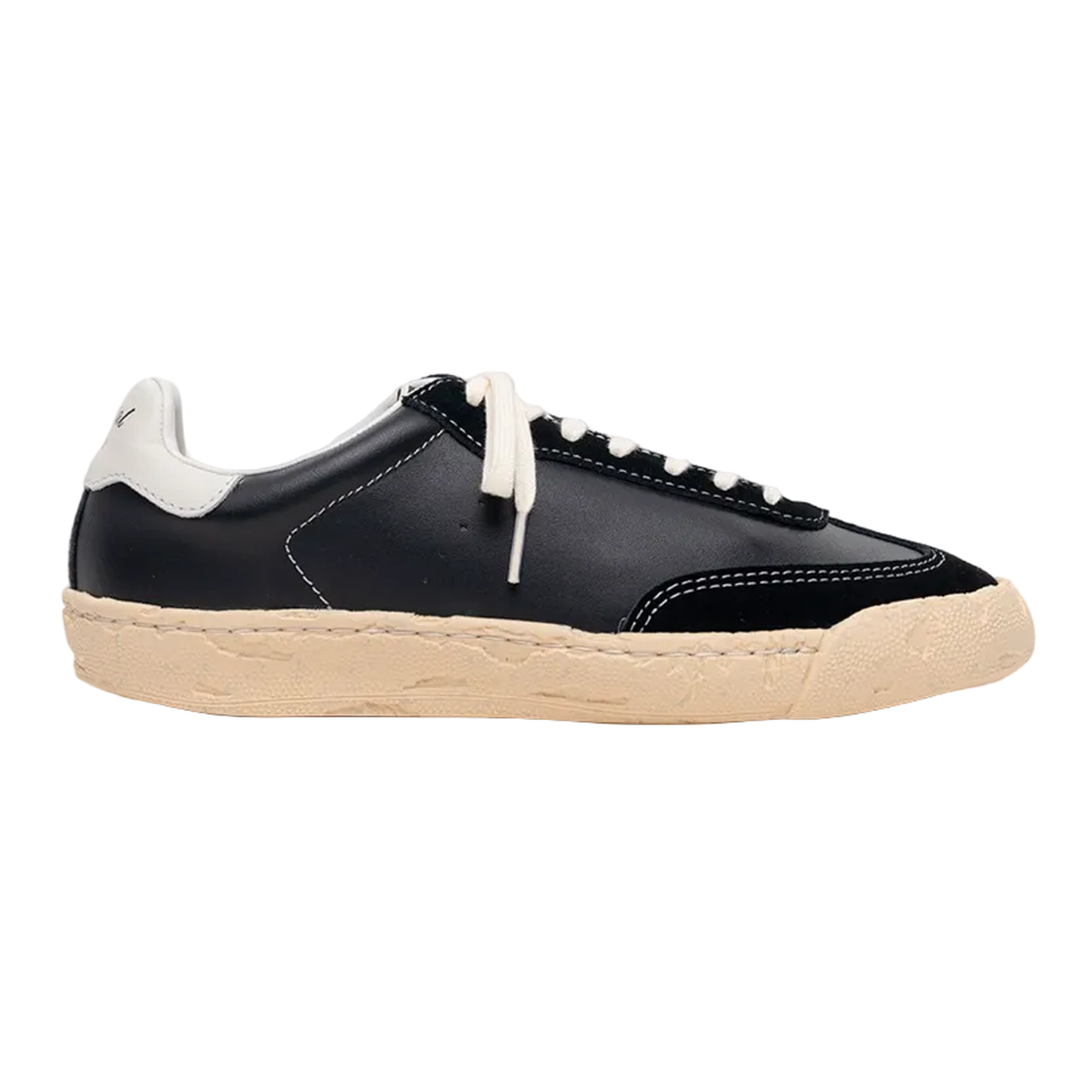 Maison Mihara Yasuhiro "FRANCIS" PAST Sole Mixed Material Low-Top Sneakers in Black