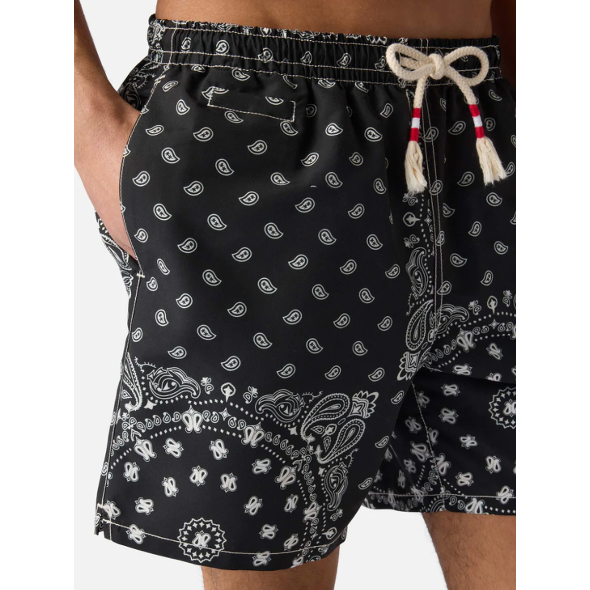 MC2 Saint Barth Caprese Swim Shorts in Black Bandana Print
