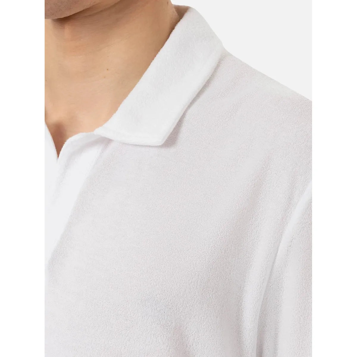 MC2 Saint Barth Jeremy Cotton Terry-Effect White Polo T-Shirt