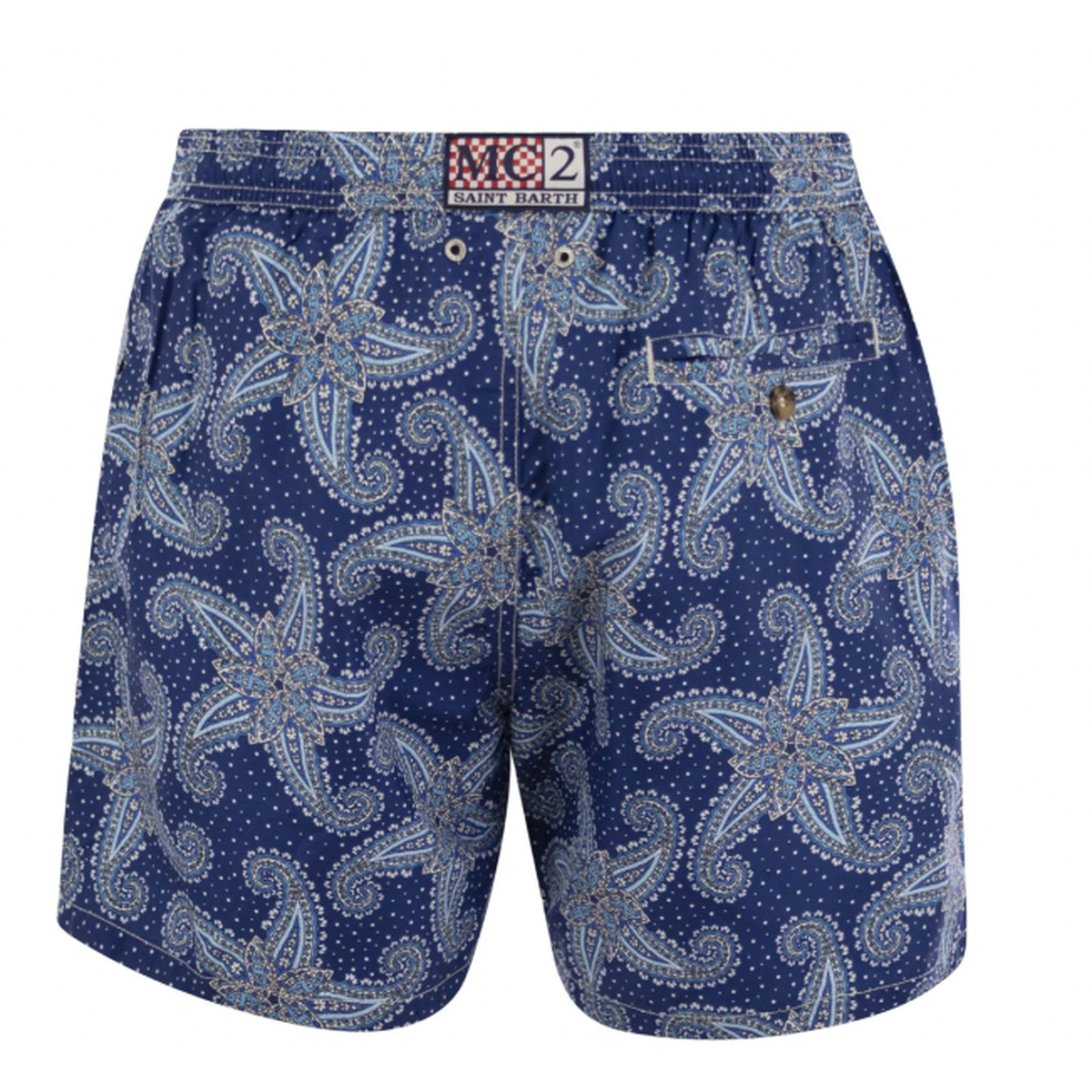 MC2 Saint Barth Lighting Swim Shorts in Blue Paisley Star Print